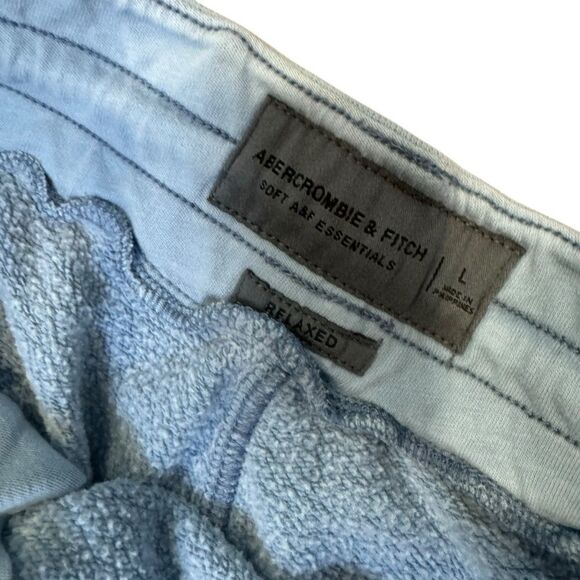 Abercrombie & Fitch Light Blue Casual Fleece Relaxed Fit Lounge Shorts - Picture 6 of 9